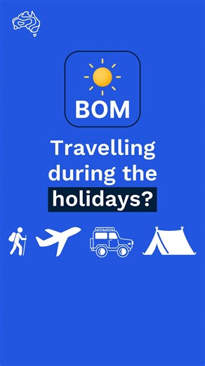 13K views · 74 reactions | If you're travelling this holiday season, make sure to stay up to date with the latest forecasts and warnings at your destination. Remember, you can enable weather notifications for up to 3 chosen locations in the BOM Weather app.  Download or update the BOM Weather app now. | Bureau of Meteorology | Facebook