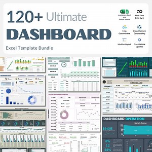 Modèles de tableaux de bord Excel : plus de 120 tableurs performants avec formules automatisées, suivis d'indicateurs clés de performance (KPI) et graphiques interactifs pour une analyse plus précise des données. - Etsy France