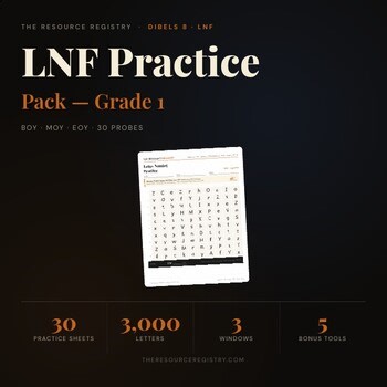 mCLASS DIBELS 8 LNF Practice Pack | Grade 1 | 30 Probes   Answer Keys