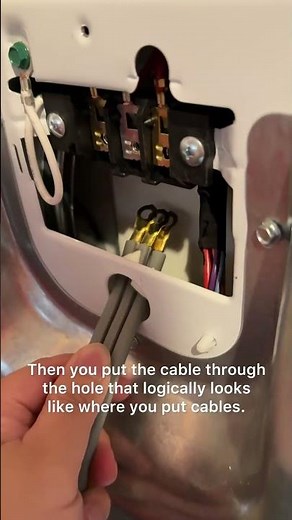 Installing 3 prong cable on Whirlpool dryer #handyman Probably same steps for GE and other dryers