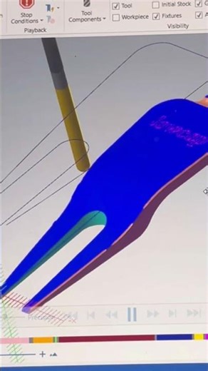 5 axis cnc simulation 😵‍💫 #cnc #mastercam #lowcapgolf