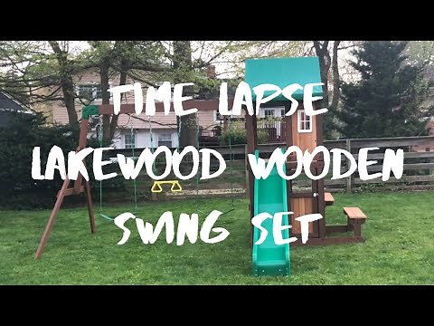TIME LAPSE: Backyard Discovery Lakewood Wooden Swing Set | Playground Build | Play Set Installation