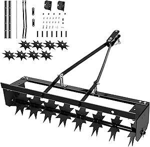 35" Plug Aerator Tow Behind, 350lbs Heavy-Duty, 2.5" Precision Aeration, All Soil Types, Tow Behind Dethatcher for Large Farm, Garden Lawns