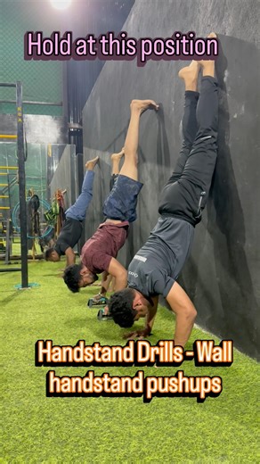 Handstand Drill: Wall Handstand Negative Pushups