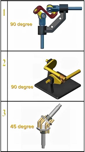 Mechanical power transmission || 45 and 90 degree power transmission without gear #cad #animation