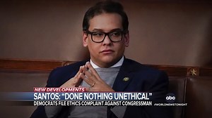 29K views · 875 reactions | Democratic lawmakers are officially calling for an ethics investigation into newly elected NY Rep. George Santos over his multiple lies and fabrications. Santos insists he’s done nothing unethical. Rachel Scott reports. https://trib.al/y4LBWiY | ABC World News Tonight with David Muir | Facebook