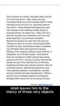 The Danger of Wearing Amulets and the True Meaning