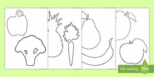 Fruits and Vegetables Shadow Puppet Templates Cut-Outs