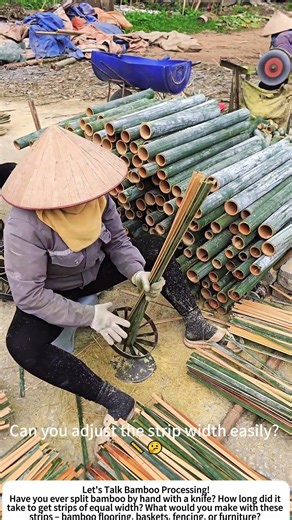 Splitting Bamboo into Strips with a Multi-Blade Tool – Fast & Uniform 🎋✂️