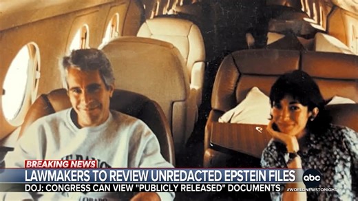 The DOJ has announced that members of Congress will soon be able to review "unredacted versions" of the 3 million pages of Epstein files they've publicly released. It comes as the Clintons push for a public hearing as they prepare to testify in House Epstein probe. Jon Karl reports. https://abcnews.link/PqNSnUs?utm_source=facebook&utm_medium=social&utm_campaign=dhfacebook&utm_content=app.dashsocial.com/abcworldnewstonight/library/media/638041636 | ABC World News Tonight with David Muir