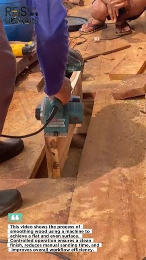 Smoothing Wood Using a Machine | Clean and Precise Finishing Process