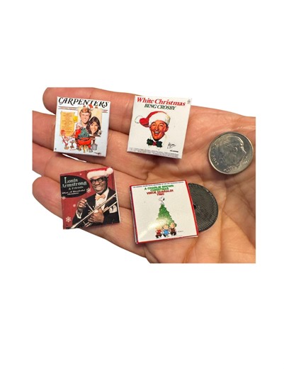 1:12 Scale Miniature Christmas Albums | Holiday Vinyl Records for Dollhouses - Etsy