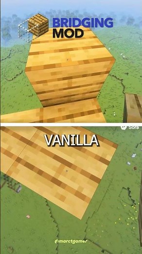 Bridging Mod vs Vanilla Minecraft #shorts