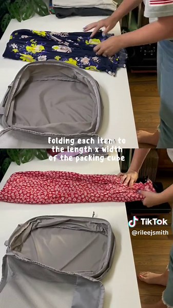 Replying to @pepperphd13 Comparing a compression packing cube vs. a regular packing cube when filled with the exact same items! ✈️ 🛒: Cubes are my all time fav Bagsmart compression cubes - Iink is in my BlO! #packingcubes #compressioncubes #packingtips #packinghacks #packing #carryononly #traveltiktok
