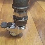 4 Pack 1 Inch Caster Wheels with Threaded Stem, Metric M6*15mm Stem Swivel Casters with Brakes, Non-Marks Rubber Rollers Small Screw Wheels for Furniture, Carts, Desks, Wire Shelving