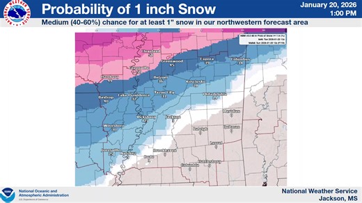 A major winter storm is expected to impact our area this weekend. We will have more details as the week goes on. | US National Weather Service Jackson Mississippi