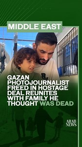 19K views · 211 reactions | Shadi Abu Sido said his world shattered in Israeli detention when guards told him his wife and two children had been killed in the Gaza war. “I got hysterical,” the Gaza Palestinian photographer said. It wasn’t until his release on Monday, part of the US-mediated ceasefire deal between Hamas and Israel that halted two years of war, that he discovered his loved ones were alive. (video credits: @reuters ) | Arab News | Facebook