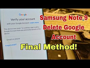 Samsung Note 9 (SM-N960F), Remove Google Account, Bypass FRP. Final Solution!