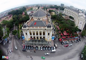 Hanoi’s iconic construction works observed from 200m height