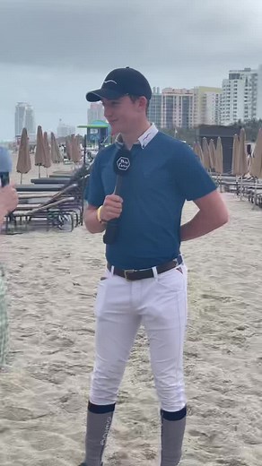 One of many interviews in Miami Beach 😂 #jackwhitaker #showjumping #horses