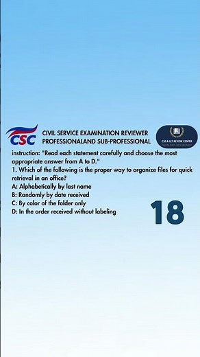 Clerical Operations(Clerical Ability) CSE Reviewer #shorts #csereviewer #civilserviceexam
