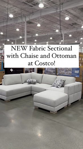 NEW Fabric Sectional with Chaise and Ottoman @costco #costco #costco_empties #costcofinds #costcofurniture #sectional #sectionalsofas #sectionalsofa #homedecor #fyp #foryou #foryoupage