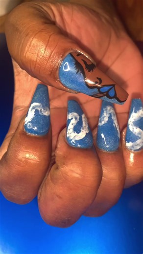 Blue smoke nails 💙💙 #katespadenyonthemove#CinderellaMovie #ArmaniMyWay#fypシ#angelkissednails#nailtech#bluenails#420nails#nailart#cutenails