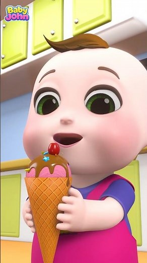 Kids Learn Yum Yum Ice Cream Song🍦 | Baby Cartoon | Kids Song Nursery Rhymes #shorts #icecream