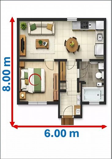 PLANO DE UNA VIVIENDA DE 6x8 - COSREC Planos