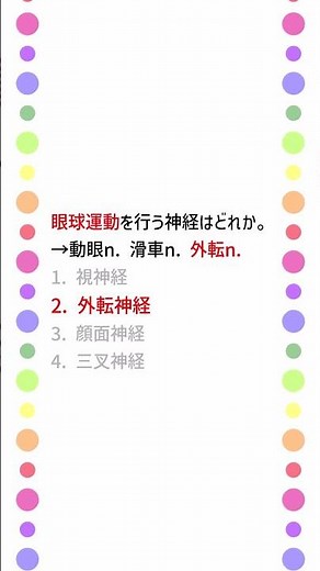 【脳神経】眼球運動を行うのは？ #shorts