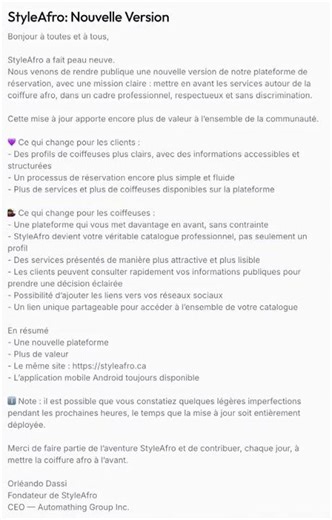 StyleAfro : Nouvelle Version - Booking Coiffures Afro