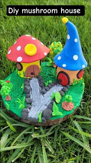 I Built a Mushroom House Using Only Trash/super clay tutorial#trending #viral #shorts