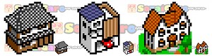【ドット絵アイコン】家・住宅｜ドット絵アイコン素材のピクセルガロー