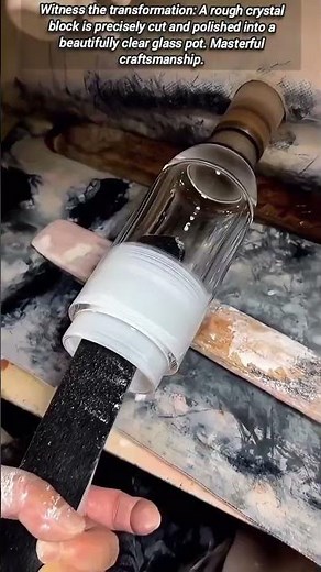 Crystal Glass Pot Making: Precision Cutting and Polishing.