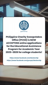🎓 PCSO Educational Assistance Program for AY 2025–2026! The Philippine Charity Sweepstakes Office (PCSO) is now officially accepting online applications for the Educational Assistance Program. This program is open to all eligible college students currently enrolled in public or private colleges and universities nationwide. 🔗 The link to the PCSO Educational Assistance Form is available in the comments section. #iskolarshipupdates #EducationalAssistance #college #education #assistance | Iskolar