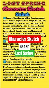 Character sketch of Saheb | Lost Spring | Class 12th | #shortsfeed #ytshorts #viral #shorts