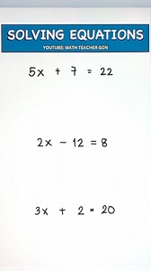 77K views · 1.1K reactions | Solving Equations  Try the last part. #teachergon #math #mathreview #Mathtutorial #MathTutor #mathviral #algebra #solvingequations #fbreels | Ako si Teacher Gon | Facebook