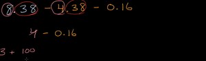 More advanced subtraction strategies with hundredths