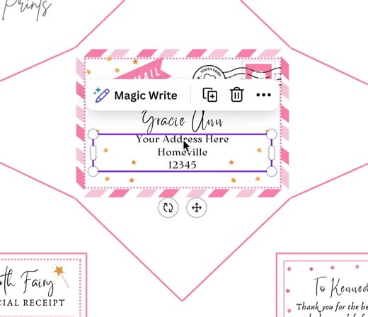 Printable Tooth Fairy Letter, Tooth Fairy Receipt, and Certificate, Pink With Envelope, Instant Download, Editable Canva Template - Etsy