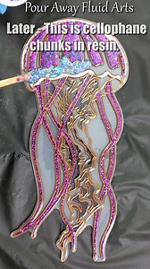 71K views · 597 reactions | Resin Art Jellyfish colored with Artists glitter, mica and cellophane. Template from Pour Away Fluid Arts. #resinart #jellyfish | Pour Away Fluid Arts | Facebook