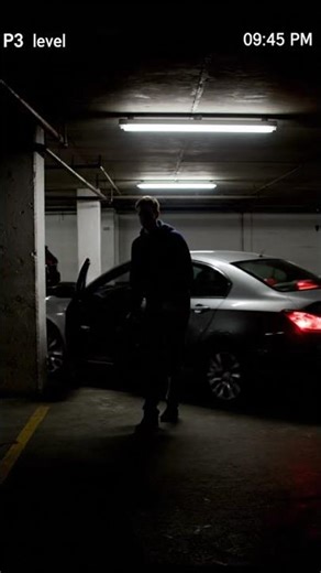 Underground Parking Shadow Stalking Car - Real Horror Caught on Camera #Shorts