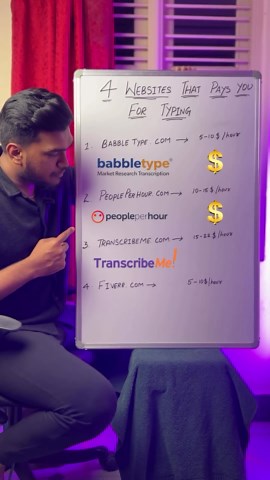 Yathavan C R | content marketing on Instagram: "Share more 🔥💯 Whatsapp me to 9731784012 if you are interested to grow and start earning in Instagram ✅💯 Only for “limited slots”👍🔥 4 websites that pay you for typing 👇💯 💥babbletype.com - 5-10$ /hr 💥peopleperhour.com - 10-15$/hr 💥transcribeme.com -15-22$/hr 💥fiverr.com - 5- 15$/hr Follow me @yathavancontents for more valuable websites and Instagram growth tips 🚀🔥 #viralreelsvideo #reelsviralvideo #instagramgrowthhacks #socialmediagrowth