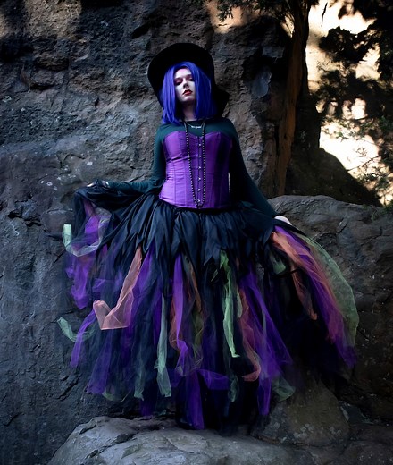 Witch Tulle Skirt Floor Length Adult Tutu Streamer Halloween Costume Cosplay Formal Bridal Wedding -all Sizes Xs-plus - Sisters of the Moon - Etsy