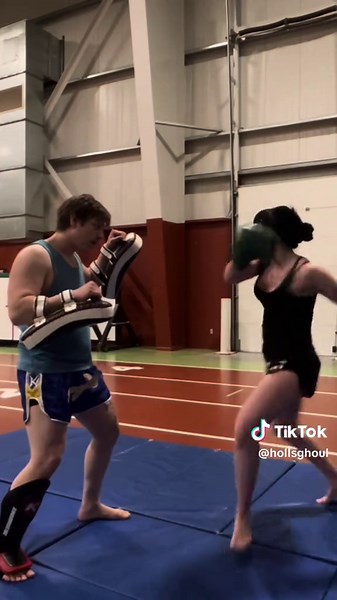 Whatcha think about goth chicks smashing pads?🖤 #gothgirl#goth#muaythai#kickboxing#fyp#viralsports#viral