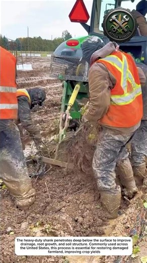 Powerful Soil Ripping with a Tractor-Mounted Subsoiler in Extreme Mud