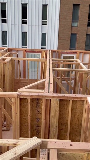 How looks Glulam beams, before CLT panels will be seats.