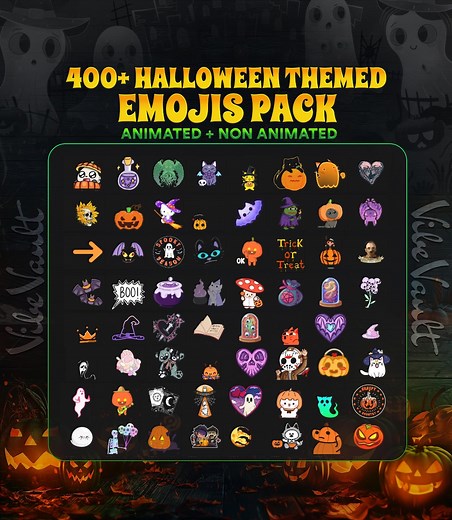 Halloween Discord Emoji Pack | 400  Animated & Static Emojis | Spooky Server Icons - Etsy