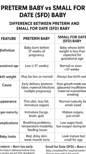 Preterm vs Small for Date Baby | Easy Comparison Chart | Neonatology Made Simple