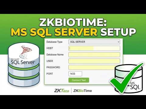 How to Connect ZKBioTime with SQL Server | ZKBioTime Database Configuration (সহজ নিয়ম)