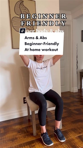 Nearly anyone can do this routine! Gently ease into exercise with my beginner friendly workouts & programs. Join our inclusive community #easyarmworkout #easyworkoutathome #athomeworkout #chairworkout #chairexcercises #weightlossforbeginners